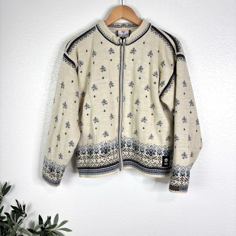 Dale of Norway Cream and Blue Sweater
